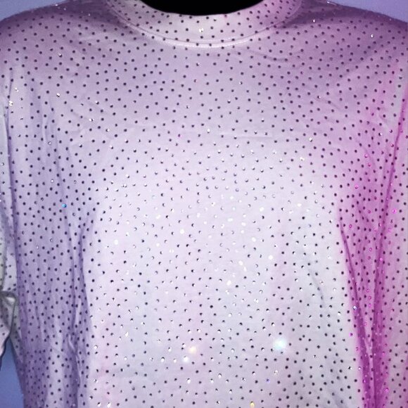 WHITE DIAMOND UNISEX SWAROVSKI CRYSTAL ENCRUSTED OVERSIZED T SHIRT